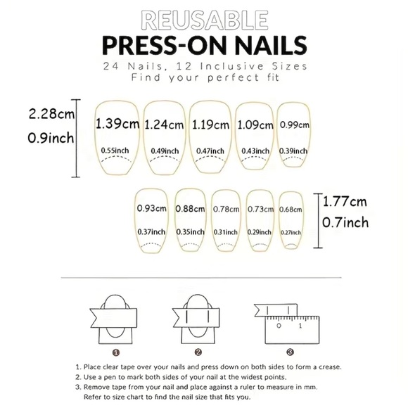 🦋🤍💎  NEW Luxury Glitter Sparkle Blue White Medium Fake Press On Nails 💎🤍🦋 - Picture 3 of 4